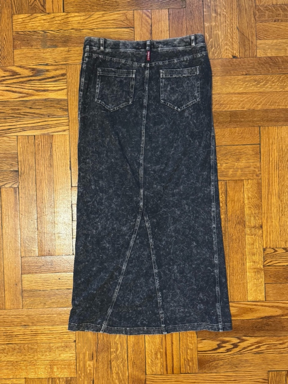 New Hard Tail Black Acid Wash Long Maxi Skirt with pockets size Large